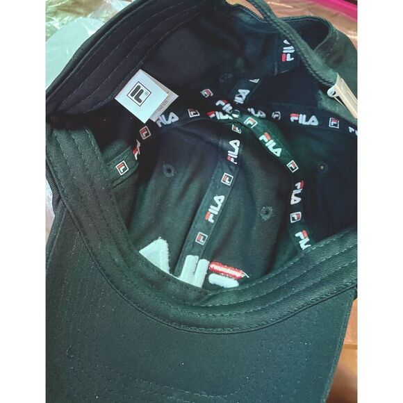 Fila Mens Classic Baseball Hat Logo Cotton Adjustable Snapback One Size - Picture 4 of 4
